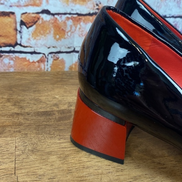 CAPELLI ROSSI Black and Red Patent Leather Block Heel Round Toe Shoes Sz EU39 - Picture 4 of 13